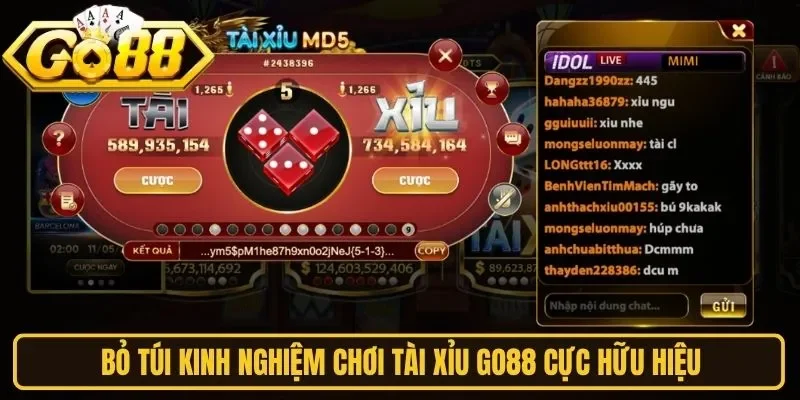 Bỏ túi kinh nghiệm chơi tài xỉu Go88 cực hữu hiệu