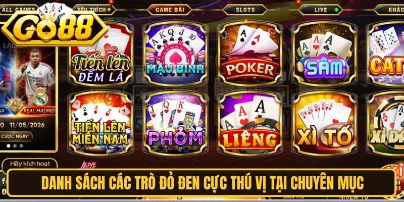 Danh sách các trò đỏ đen cực thú vị tại chuyên mục