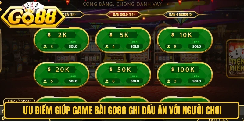Ưu điểm giúp game bài Go88 ghi dấu ấn với người chơi