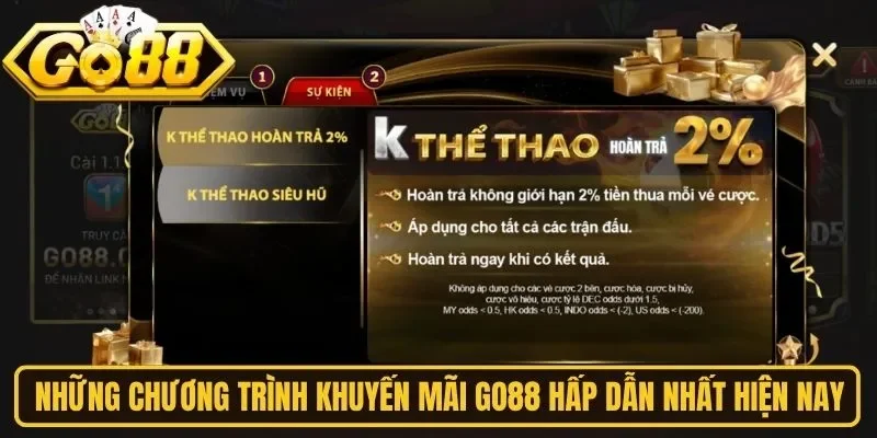Những chương trình khuyến mãi Go88 hấp dẫn nhất hiện nay